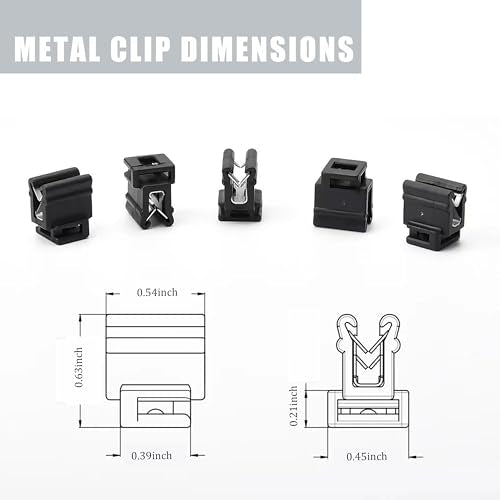 50-Pack Cable Tie Mounts 0.59×0.43×0.39″ – 4-Way Zip Tie Clips & Metal Cable Clips, Adhesive-Free Car Cable Management Wire Holder for Home, Garage, Auto Wiring Harness