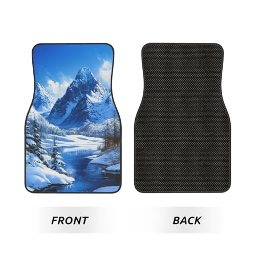 Snow Mountain Car Floor Mats,4 Piece, Car Rug Durable Anti-Slip Waterproof Trim to Fit Liner Universal Fit Auto,Sedan,SUV,Truck