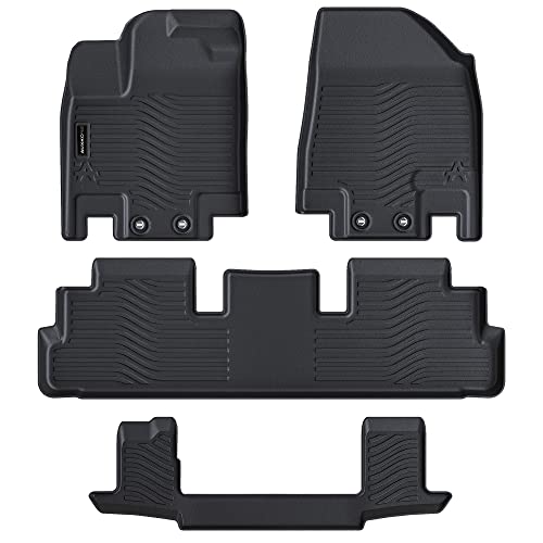 All Weather Floor Mats Fit for Pathfinder 7 Seat 2026 2025-2022 TPE Rubber Liners Set Pathfinder Accessories All Season Guard Odorless Anti-Slip Floor Mats 3 Row - size: 1) pathfinder 7p|2022-2026|floor mats