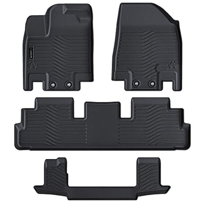 All Weather Floor Mats Fit for Pathfinder 7 Seat 2026 2025-2022 TPE Rubber Liners Set Pathfinder Accessories All Season Guard Odorless Anti-Slip Floor Mats 3 Row - size: 1) pathfinder 7p|2022-2026|floor mats