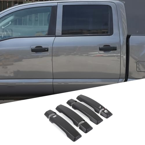 Exterior Door Handle Trim Cover Fit for Nissan Titan 2016-2023, ABS Door Handle Cover Front Rear Outer Door Handle Protector Trim Cover Accessories, for 4 Door Version, 8PCS (Matte Black) - color: Matte Black