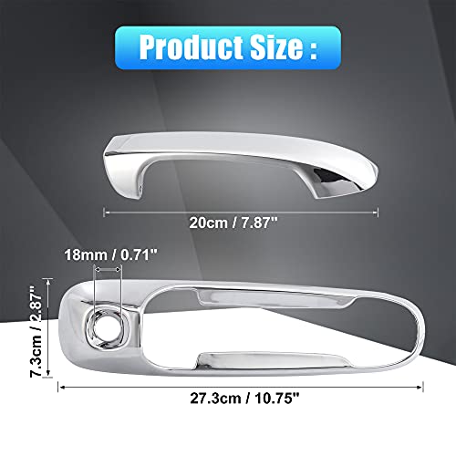 X AUTOHAUX 4pcs Chrome Plated ABS Exterior Side Door Handle Cover Trim for Dodge for Ram 1500 2500 3500 2002-2008 Silver Tone Outer Door Handle Cover Decoration