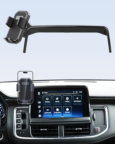 PZK Car Phone Mount for 2021-2024 Chevy Chevrolet Tahoe/Suburban/GMC Yukon/GMC Yuhon XL LT/Z71/RST/High Country Accessories 10.2-inch Screen Auto Lock Car Phone Holder Not Affect Vent - color: Auto Lock, size: Tahoe/Suburban/GMC Yukon/GMC Yuhon XL 2021-20