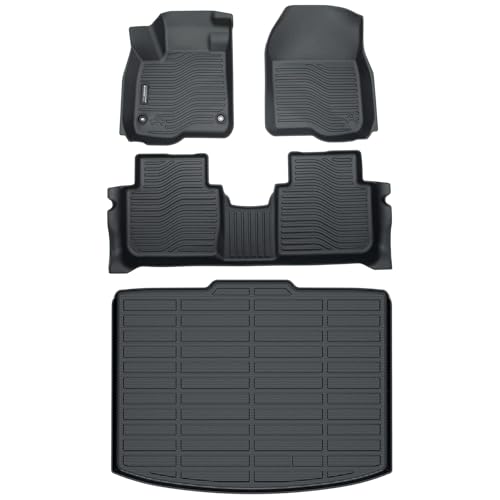 Auxko All Weather Floor Mats Cargo Liner Fit for Honda CR-V 2023 2024 2025 2026 (Not Hybrid) TPE Rubber Liners Set CRV Accessories Cargo Liner for Lowest Position - size: crv gas|2023-2026|floor+lower cargo mats