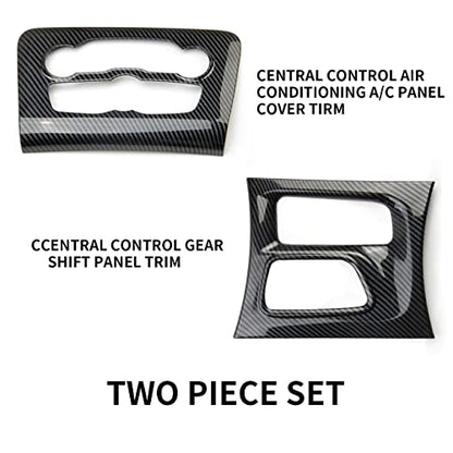 crosselec Carbon Fiber Central Control AC Switch Gear Shift Panel Cover Trim 2pcs for Dodge Charger 2015-2022 - color: black 2pcs