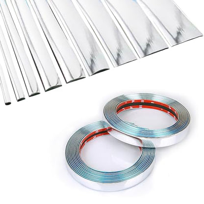 16Ft Chrome Silver Extra Thick Auto Molding Trim Universal Bumper Window Door Body Side Decorative Strip Scratch-Proof (Width: 3/4inch [20mm]) - size: Width: 3/4inch [20mm]