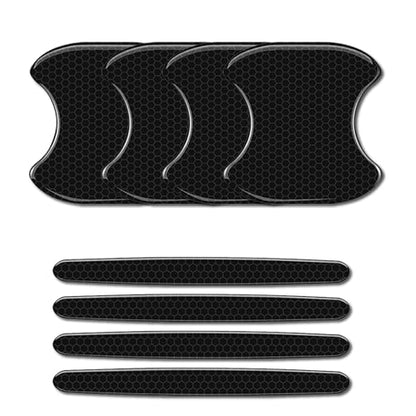 8Pcs Car Door Handle Bowl Sticker, Reflective Car Door Handle Paint Scratch Protector, Self-Adhesive Scratch Collision Protection Guard, Auto Exterior Decor Universal for SUV Truck RV (Black)