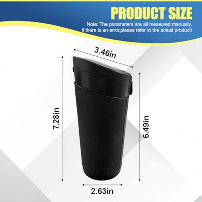 Car Cup Holder Trash Can with Lid, Leakproof Mini Auto Side Door Garbage Bin with Storage Bag, Universal Vehicle Interior Organizer Accessories for SUV, Sedan, Truck, Home, Office(Black-2PCS) - size: Black-2PCS