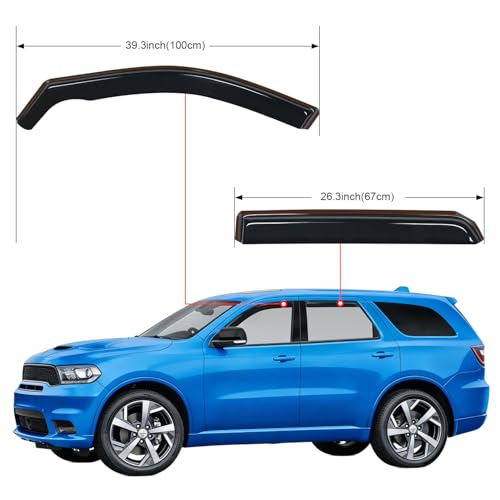 Nilight Window Visor Compatible with Dodge Durango 2011-2022 2023 2024 2025 2026 in Channel Window Deflectors Sun Shades, Rain Guards Acrylic-4pcs - size: Durango 2011-2024