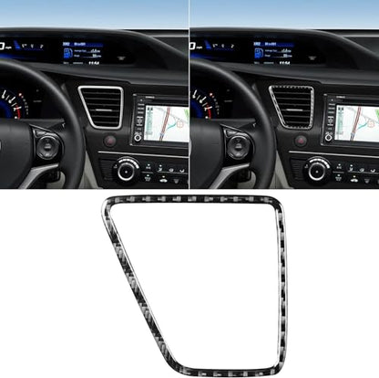 Real Carbon Fiber Central Air Vent Outlet Frame Cover Interior Trim Sticker Accessories Cover Compatible with Honda Civic 9 Coupe/Sedan 2013 2014 2015 Black - color: Central Air Vent Outlet Frame