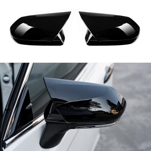CKE 2pcs Aggressive Look Car Exterior Door Side Rearview Mirror Guard Cover Trim Caps Compatible with Toyota Camry 2018 2019 2020 2021 2022 203 2024 2025 2026 Accessories -Glossy Black - color: Glossy Black-B