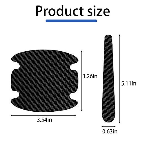 AUCELI Car Door Handle Scratch Protectors, 8 PCS Carbon Fiber Texture Anti-Scratches Bowl Sticker, Non-Marking Car Door Handle Cup Protective Film, Universal Door Handle Paint Cover Guard Sticker