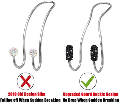 Car Headrest Hooks Car Purse Hook(2 Pack),Bling Car Bag Hooks, Car Hook for Purses and Bags Cute Metal Car Purse Holder Hook, Bling Car Accessories for Women, Black - color: Black