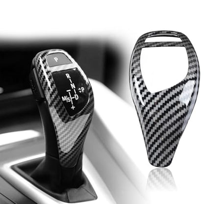 Car Gear Shift Knob Cover Carbon Fiber Grain Accessories for BMW F06 F07 F10 F20 F22 F30 F32 F34 X3 X4 X5 X6 Interior Trim Protector 1 2 3 4 5 Series GT(2010-2019) - size: BMW-1PCS
