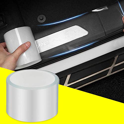QBUC Car Door Entry Guards Scratch Cover Protector Paint Threshold Guard,Front Rear Door Entry Sill Guard Scuff Plate for Most Cars,2.7in9.8ft(7cm*3m) Transparent - color: Transparent, size: 2.7in*9.8ft