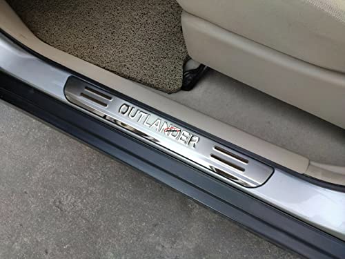 Car Door Sill Scuff Protector Accessories for Mitsubishi Outlander 2025 2023 2013-2022, Stainless Steel Door Entry Guard Plate Trim Cover, Auto Accessory Parts Kick Panels