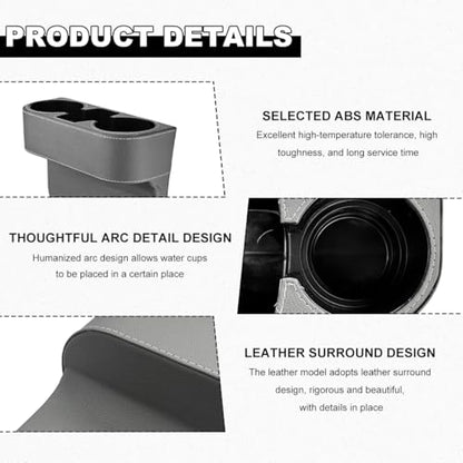 Car Seat Gap Filler Organizer, Multifunctional Auto Console Side Storage Box with Cup Holder, Universal PU Leather Cup Holder Front Seat Crevice Filler for Car Truck SUV (Gray) - color: Gray