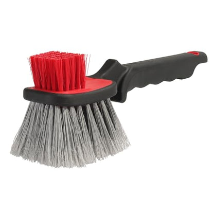 Wheel and Tire Brush for Cleaning Wheels, Tires and Rims, Car Wash Wheel Well Brush, Soft & Stiff Bristle Double Head Car Detailing Tire Scrub Cleaner Brushes