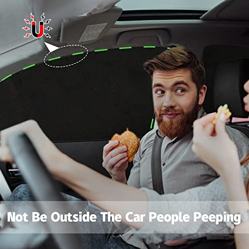 ZATOOTO 4 Pcs Car Window Cutains - Black Silk Magnetic Privacy Side Front Rear Protection Covers - Sun Shades Keeps Cooler for Kids Sleeping - color: Black Faux Silk Flat-Full Set 4PCS