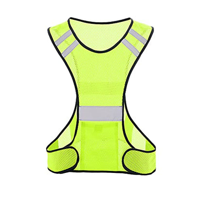 TCCFCCT Reflective Running Vest, High Visibility Running Gear with Large Pocket - color: 1 Pack Mesh Yellow