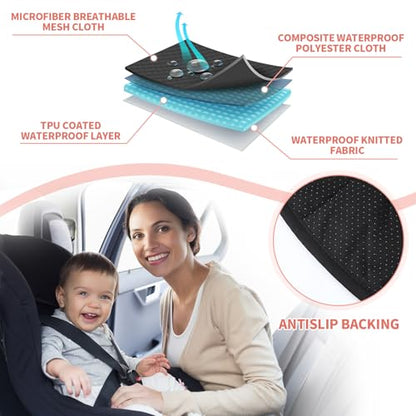 HunnmingRe 2 Pack Floral Car Seat Protector for Potty Training Waterproof Piddle Pad Cover from Spillages Nappy Leaks Toilet Training Anti Slip Backing Strollers Carseat Liner for Toddlers Babies - style: Floral