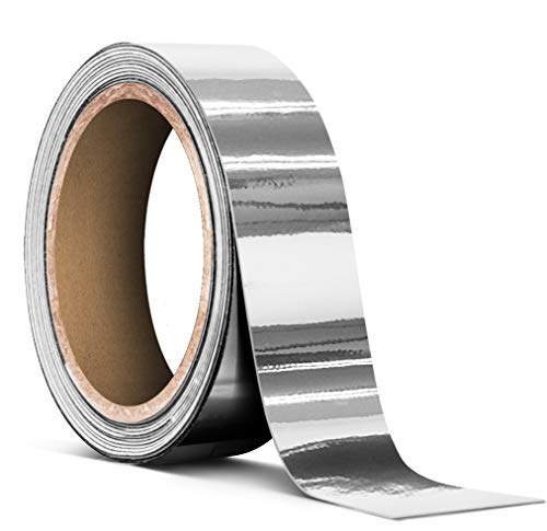 VViViD Gloss Silver Chrome Air-Release Vinyl Adhesive Tape Roll (1 Inch x 25ft) - color: silver, size: 1" x 25ft