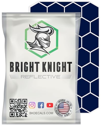 BRIGHT KNIGHT DECALS Hexagon Reflective Stickers for Helmet - Purple, Pack of 1, Motorcycle Helmet Stickers, 3M Waterproof Reflective Vinyl Tape for Hard Hats, Cars & Bike Decals for Night Visibility - color: Purple, size: 1 pk