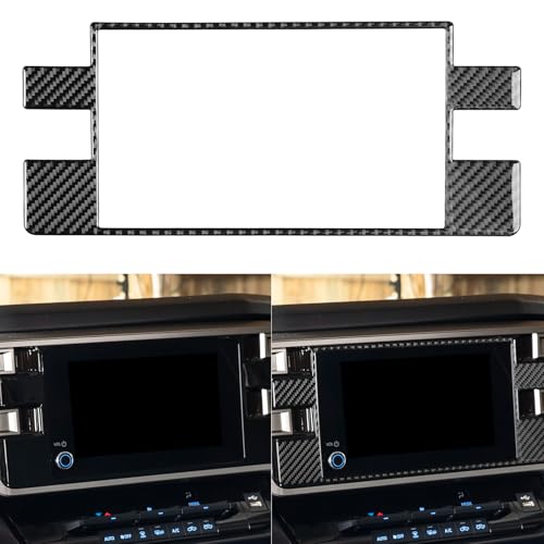 NVCNX Real Premium Carbon Fiber for Toyota Tundra 2022-2026 / Sequoia 2023-2026 2024 2025 Car Dash Navigation Screen Panel Cover Interior Trim Accessories Thick Overlay Sticker Decal 1PC only for SR5 - color: Dash Navigation Screen Panel Trim - Only for S
