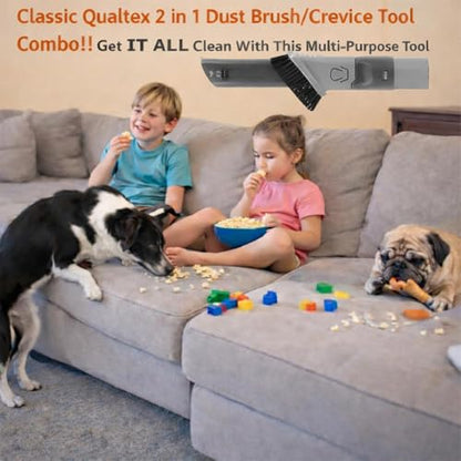 Qualtex 2 in 1 Duster Crevice Tool Compatible with Shark NV752, NV600, NV650, NV680, NV340, HV301, HV322, HV300, HV320, NV480, NV800, NV151, LA502, AZ2001, HZ2002