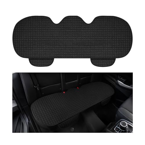 Car Back Seat Cover, Breathable Waterproof Vehicle Rear Bench Protector with Storage Pocket, Comfortable Automotive Back Seat Cushion Pad, Universal for SUV RV Truck (Black) - color: Black
