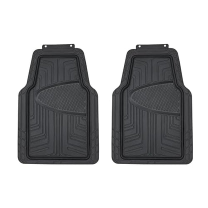 Amazon Basics 4-Piece Premium All-Season Anti-Slip Rubber Floor Mats, All Weather Protection for Cars, SUVs and Trucks, Universal Trim to Fit, Black