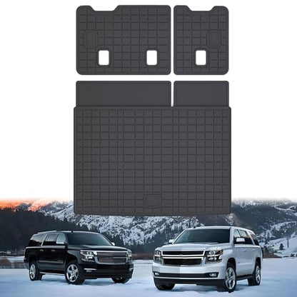 Cargo Mat for 2015-2019 2020 Chevy Chevrolet Suburban/GMC Yukon XL with Backrest Mat,TPE All Weather Protection Car Trunk Mat Covering The Backrest Mat with Velcro Fastener Accessories - size: For 2015-20 Suburban Cargo Mat