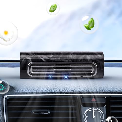 Solar-Powered Car Air Purifier with USB Charging & Ozone Odor Elimination - Portable HEPA Filter-Free Ionizer for Smoke, Pet Odors, VOCs - Compact, Silent, Best for Car Use (8819 carbon fiber) - color: 8819 carbon fiber