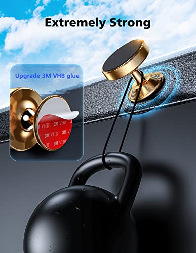 [2 Pack Magnetic Phone Mount,[Upgrade Magnet] Magnetic Phone Holder for Car, Dashboard Phone Holder Mount 360 Adjustable,Car Mount for iPhone Samsung etc All Smartphones (Gold) - color: Gold
