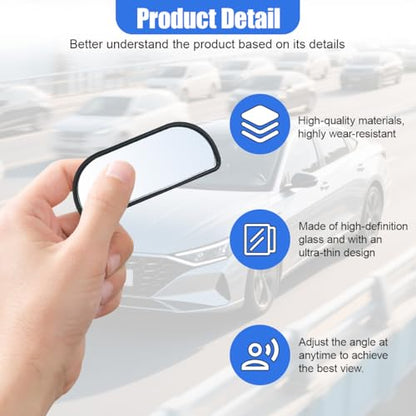 2PCS Blind Spot Car Mirrors, HD Shatterproof Glass Wide Angle Convex Side Mirror, Up&Down Adjustable, Framed Car Auxiliary Rearview Mirror for Cars SUV Truck Motorcycle & Parking(Rectangular) - size: 3R-066