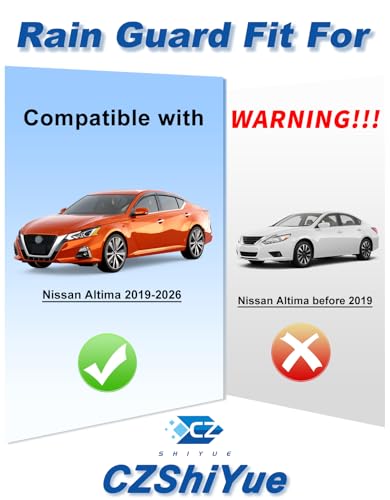6-PCS Extra-Thick Rain Guards Fit for 2019-2026 Nissan Altima Extra Durable Tape-on Window Rain Guard Window Deflectors Vent Shades Window Visor Vent Visors Exterior - size: Fit for 2019-2026 Nissan Altima
