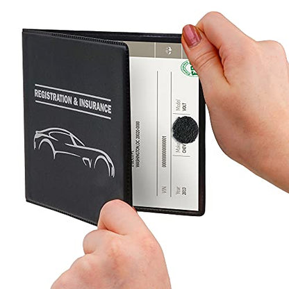 CANOPUS Car Registration and Insurance Holder, Car Document Holder, Vehicle Registration and Insurance Card Holder, Wallet for Auto, Trailer, Motorcycle, Truck, Vehicle Paperwork Organizer (2 Pack) - size: Car
