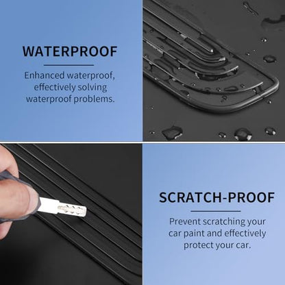 4pcs/Set Car Door Sill Plate Protectors - Black Soft Rubber Front/Rear Door Sill Scuff Plate Guard, Door Pedal Protector Stickers fit for Honda CRV (red)