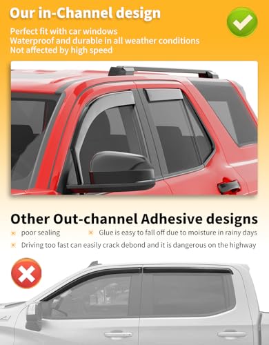 in-Channel Window Rain Guards Fit for 2025 2026 Toyota 4Runner, Extra Durable Window Visors Window Deflectors Vent Visors Vent Shades Car Accessories-4 pcs - size: Fit for 2025-2026 Toyota 4Runner