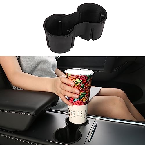 4 PCS Center Console Organizer and Cup Holder Insert Compatible With 2021-2023 Tesla Model 3，2021-2024 Model Y, Flocked/Silica Rubber Armrest Hidden Cubby Drawer Storage Box Accessories - size: 4pc for Model 3 (2021-2023) & Model Y (2021-2024)