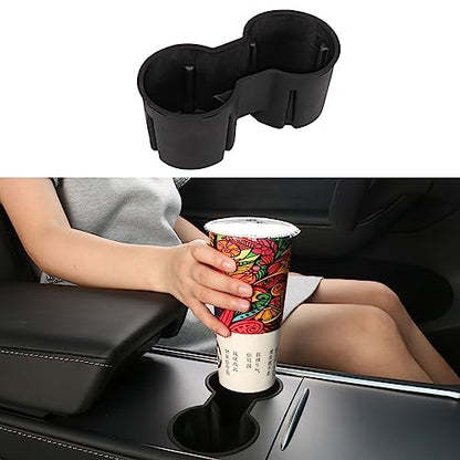 4 PCS Center Console Organizer and Cup Holder Insert Compatible With 2021-2023 Tesla Model 3，2021-2024 Model Y, Flocked/Silica Rubber Armrest Hidden Cubby Drawer Storage Box Accessories - size: 4pc for Model 3 (2021-2023) & Model Y (2021-2024)