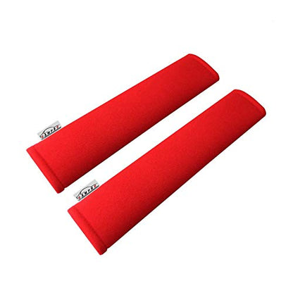 GAMPRO 2-Pack Universal Car Seat Belt Shoulder Pad Cover - Soft &Breathable Strap Cover for Adults and Kids (2Red) - color: Red