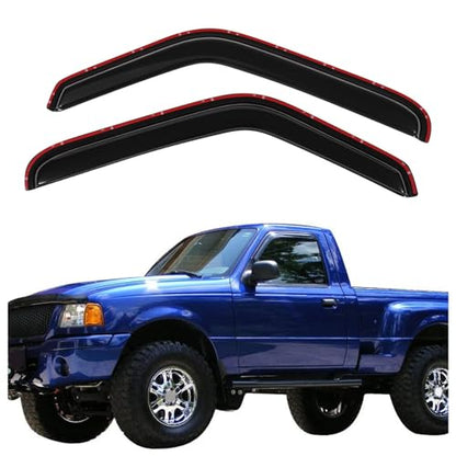 Original 2pcs Wind Deflectors, in-Channel Rain Guards Set, Side Window Visors Compatible with 1993-2011 94-10 Mazda B2300/B4000,94-08 Mazda B3000 with Standard/Extended Cab 92083 - size: For 1993-2011 Ford Ranger
