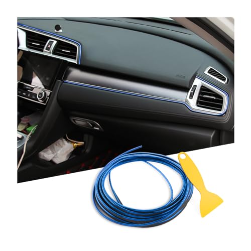 Osilly Car Interior Moulding Trim Strips, 33Ft/10M Universal Electroplating Decoration Filler Insert Strips, Styling Dashboard DIY Flexible Strip, Garnish Accessory with Installing Tool (Blue) - color: Blue, size: 33Ft