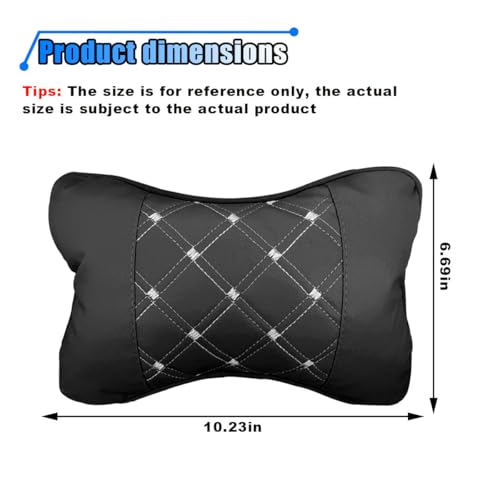 BDZMC 2PCS Car Neck Pillow, Breathable Car Head Neck Rest Cushion, Soft Pillow for Relieving Stiffness, Comfort Car Seat Neck Support Pillow (Black/White) - color: Black/White
