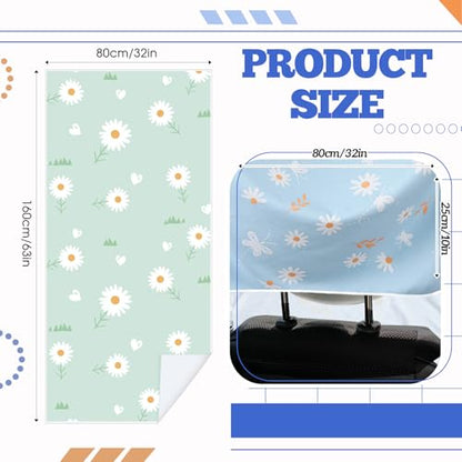 Hahafelt 2 Pack Car Seat Towel Covers with Storage Bag, 63 x 32 Inch Universal Non Slip Waterproof Sweat Protector for Car Truck, Gym Swimming Running, Machine Washable (Daisy) - style: Daisy