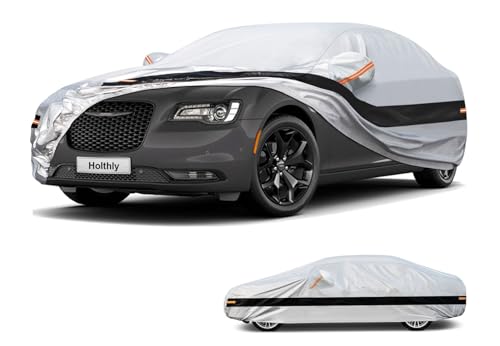 10 Layer Sedan Car Cover Waterproof All Weather for Automobiles,100% Waterproof Outdoor Car Covers Rain UV Dust Protection. Custom Fit for Chrysler 300, Audi A8, BMW 7 Series, etc - color: Silver, size: A6-See vehicle size chart