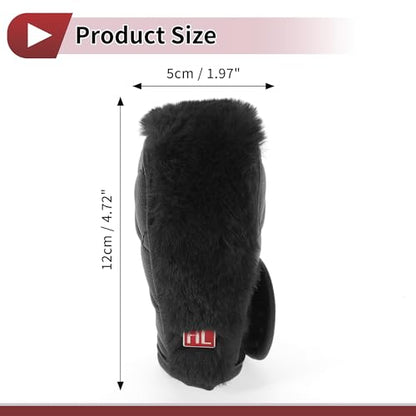1 Pc Gear Shift Knob Cover Decoration Stick Shifting Handle Protector 12x5cm/4.72"x1.97" Black Faux Leather