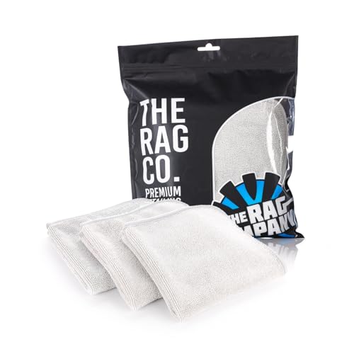 The Rag Company - Premium FTW Microfiber Cleaning Towels for Glass, Windows, Mirrors, Polished Surfaces - Streak-Free, Scratchless, 16" x16”, Ice Grey, 3-Pack - color: Ice Grey