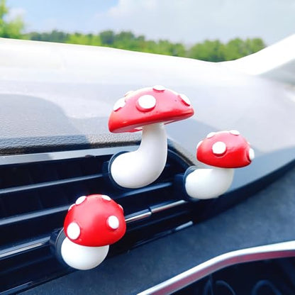 Cute Car Air Freshener Vent Clips, 3D Design Mushroom Diffuser Vent Clip, Air Conditioning Decoration Car Accessories for Women and Men